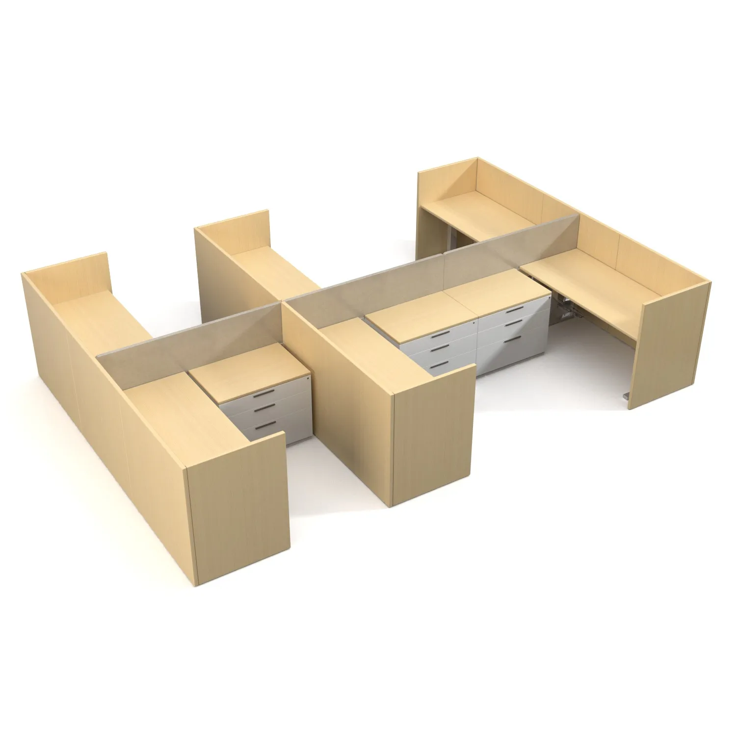 Office Desk Workstation PBR 3D Model_04